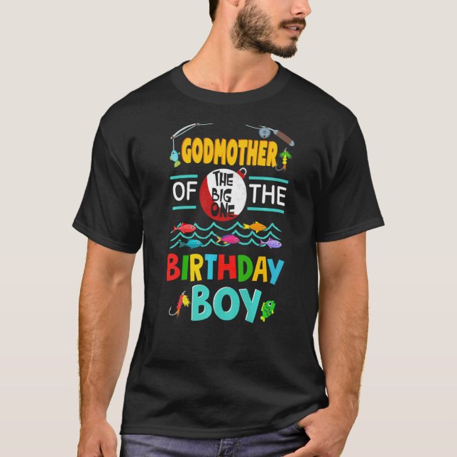 Godmother of Big One 1st Bday Boy Matching Family  T-Shirt (Front)