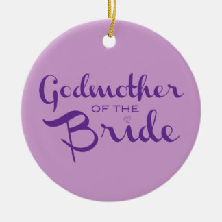 Godmother of Bride Purple on Purple Ceramic Tree Decoration