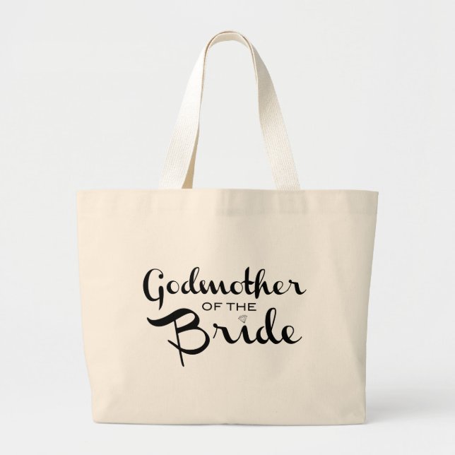 Godmother of Bride Tote Black (Front)