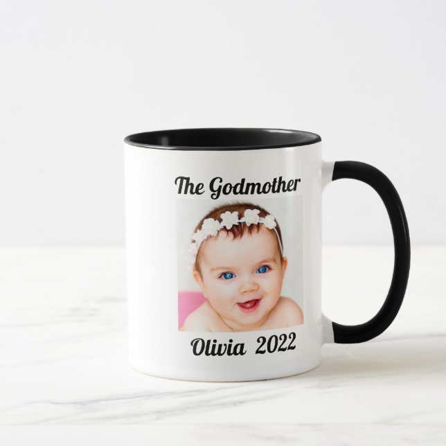 Godmother of Goddaughter Personalised Photo Name Mug (Right)
