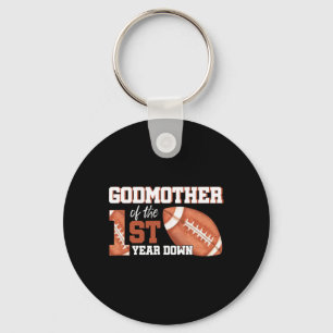 Godmother Of The 1 Year Old Birthday Football 1st  Key Ring