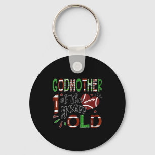Godmother Of The 1 Year Old Football 1st Birthday Key Ring