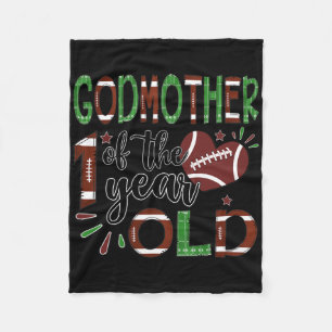 Godmother Of The 1 Year Old Football 1st Year Down Fleece Blanket