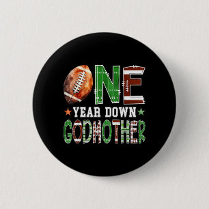 Godmother Of The 1st Birthday Boy Football 6 Cm Round Badge