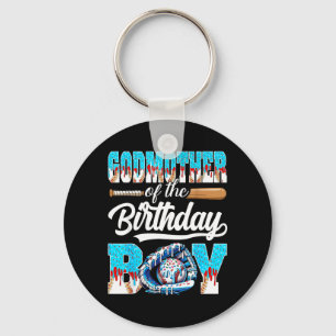 Godmother of The Birthday Boy Baseball Ice Cream Key Ring