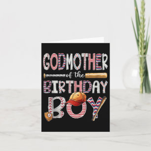 Godmother Of The Birthday Boy Baseball Player Birt Card