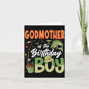 Godmother of the birthday boy fishing family bday card