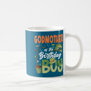 Godmother of the birthday boy fishing family bday coffee mug