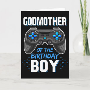 Godmother Of The Birthday Boy Matching Family Vide Card