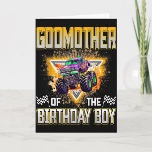 Godmother Of The Birthday Boy Monster Truck Birthd Card