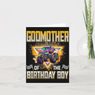 Godmother Of The Birthday Boy Monster Truck Birthd Card