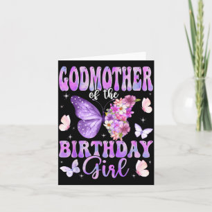 Godmother of The Birthday Girl Butterfly Family Card