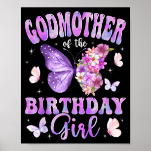 Godmother of The Birthday Girl Butterfly Party Poster