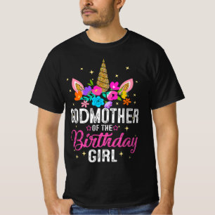 Godmother Of The Birthday Girl Mother Gift Unicorn T-Shirt