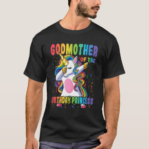 Godmother Of The Birthday Princess Dabbing Unicorn T-Shirt