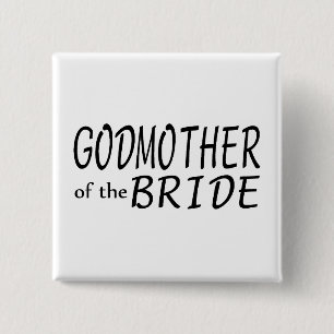 Godmother Of The Bride 15 Cm Square Badge