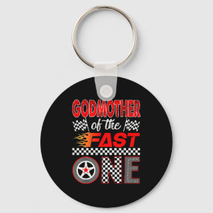 Godmother Of The Fast One First Birthday Racing Ca Key Ring