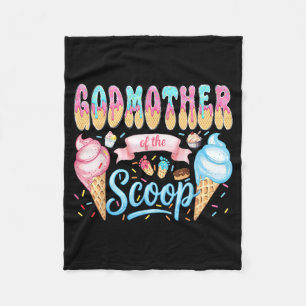 Godmother of The Scoop Ice Cream Gender Reveal Fleece Blanket