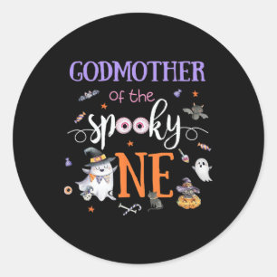 Godmother Of The Spooky One Halloween Ghost 1st Y Classic Round Sticker