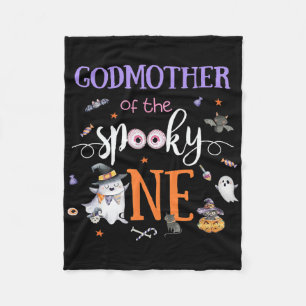 Godmother Of The Spooky One Halloween Ghost 1st Y Fleece Blanket