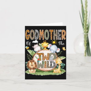 Godmother Of The Two Wild 2nd Birthday Boy Jungle Card