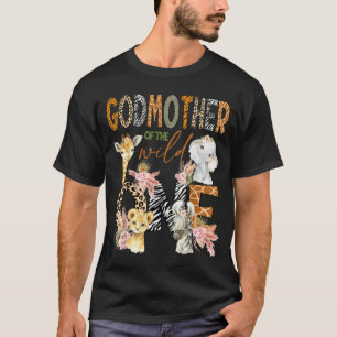 Godmother Of The Wild One 1st Birthday Boy Safari T-Shirt