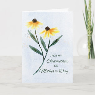Godmother on Mothers Day Two Cone Flowers Card