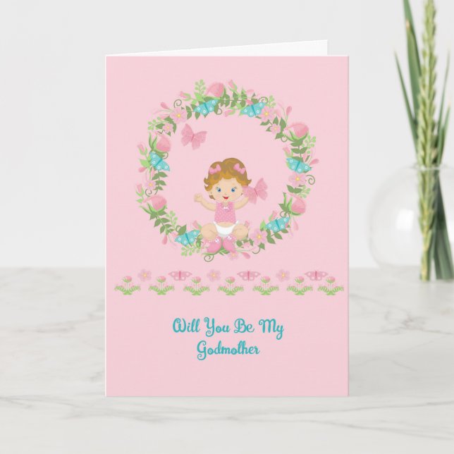 Godmother Request Card from Baby Girl (Front)
