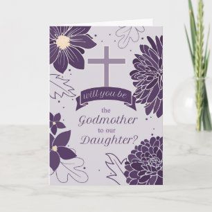 Godmother Request for Daughter Bold Plum Botanical Card