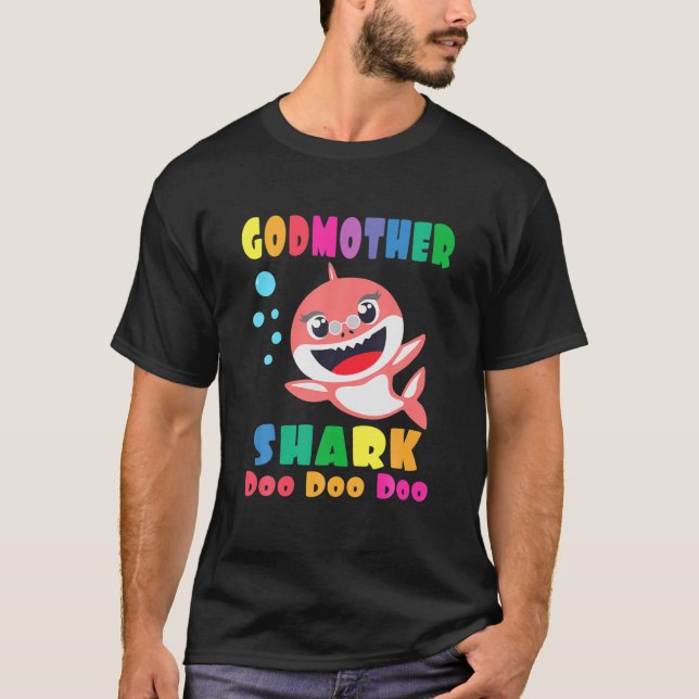 Godmother Shark Gift Cute Baby Shark Family Matchi T-Shirt (Front)