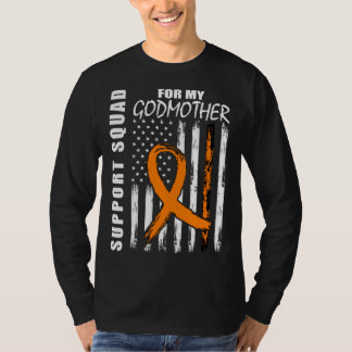 Godmother Support Squad Leukaemia Awareness USA Fl T-Shirt
