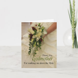 Godmother Thanks for Walking me down Aisle Thank You Card