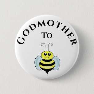 Godmother To Be Bee New Godmother Baby Shower 6 Cm Round Badge
