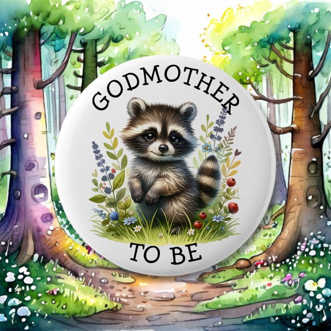 Godmother to be | Woodland Themed Baby Shower  6 Cm Round Badge (Creator Uploaded)