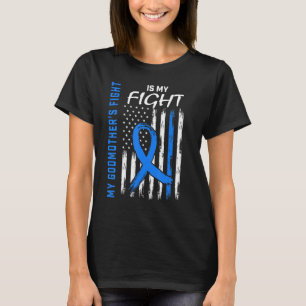 Godmother Type 2 Diabetes Awareness American Flag T-Shirt