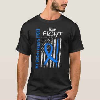 Godmother Type 2 Diabetes Awareness American Flag T-Shirt