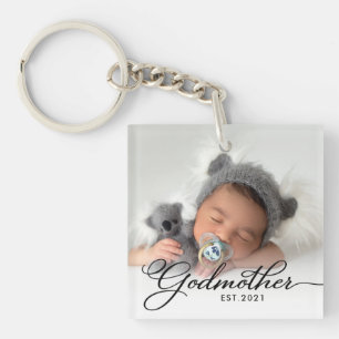Godmother Year Established Photo Key Ring