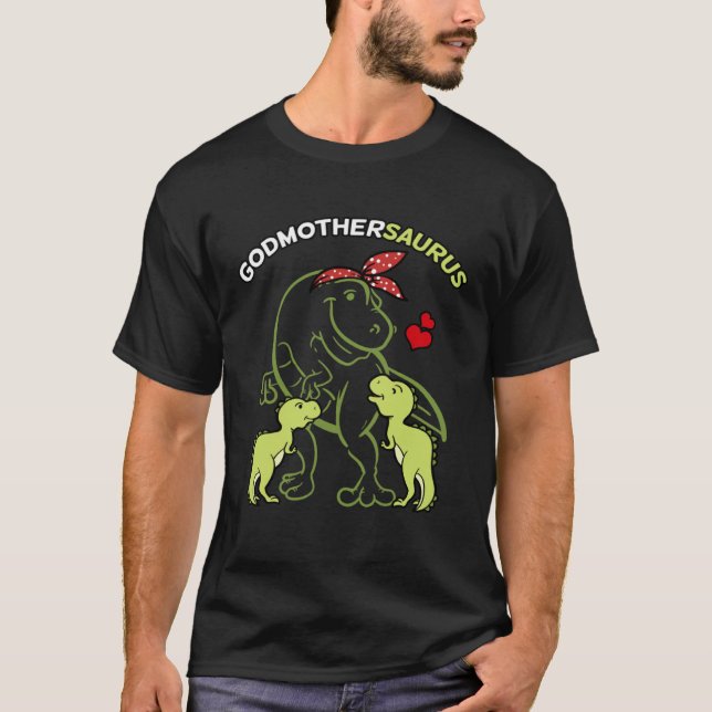 Godmothersaurus Godmother 2 Kids Rex Godparent's D T-Shirt (Front)