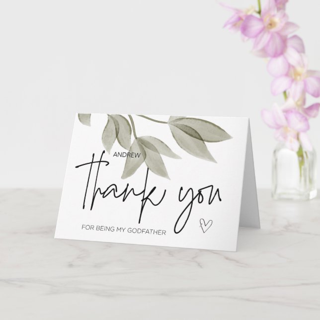 Godparent Gift Thank You for Being My Godfather  C Card (Orchid)