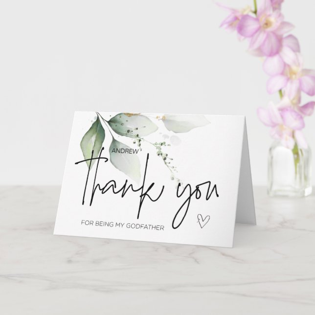 Godparent Gift Thank You for Being My Godfather  C Card (Orchid)
