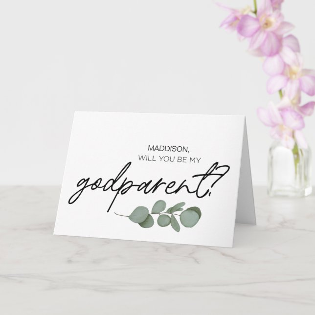 Godparent Proposal Will You Be My Godparents Card (Orchid)