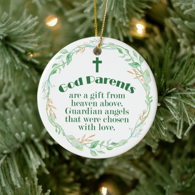 Godparents – A Gift from Heaven Ceramic Ornament (Tree)