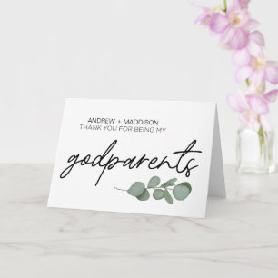 Godparents Gift Thank You for Being My Godparents Card