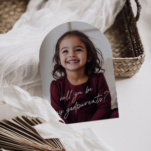 Godparents Handwritten Proposal Photo Arch Girl Invitation