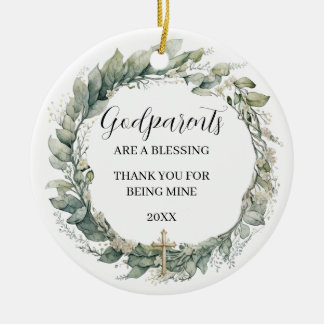 Godparents Keepsake Gift Ceramic Ornament