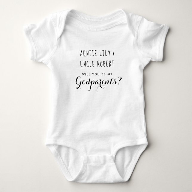 Godparents | Personalized Minimalist Baby  Baby Bodysuit (Front)