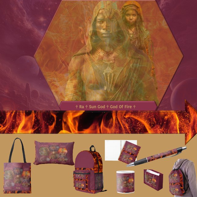 Gods and Goddess Of Fire Wrapping Paper Sheet (Get the full “Gods + Goddesses Of Fire” collection at: https://bit.ly/OurAncestorsZazzle)
