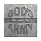 God's Army - Ephesians 6:12 Bible Verse Metal Grey