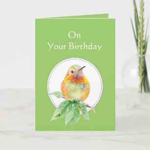 God's Blessings on Your Birthday Hummingbird Card
