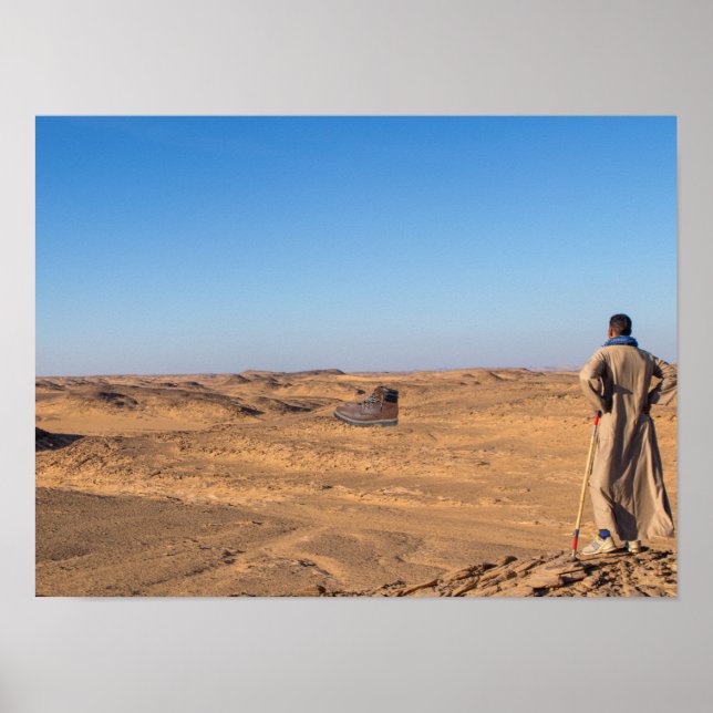 Gods Boots found in desert. Poster (Front)
